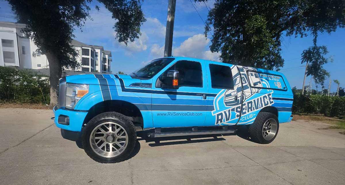 RV Service Club mobile service truck in Tampa Bay